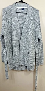 Cárdigan GAP Mujer’s XXL Grande Gris Bolsillos Corbata Cinturón Lana Mohair Preppy Academia - Imagen 1 de 7