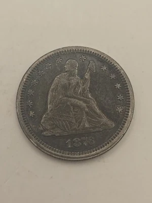 1876 CC Seated Liberty Quarter 25c - Image 1 of 4