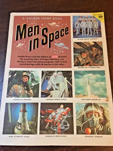 Men in Space, Golden Stamp Book, 1961 w Stamps - Imagen 1 de 8
