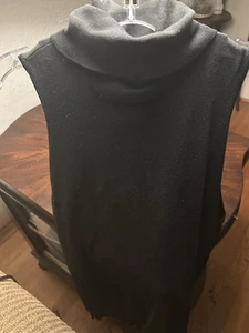 RALPH LAUREN XL Silk Blend Black Turtle Neck Sleeveless Top - Picture 1 of 11