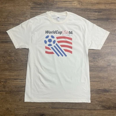 Camiseta Mundial 1994 Vintage | Adulto Grande | Calce Relajado | Crema | 100% Algodón Foto 1 de 3