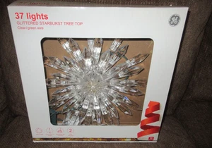 GE 37 LED Clear Starburst Christmas Tree Topper Green Wired NEW - Picture 1 of 9