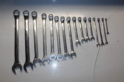 SK TOOLS 12-P Juego de llaves cromadas combinadas métricas largas/regulares 16 piezas EE. UU. Foto 1 de 4