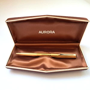 PENNA SFERA AURORA INTERNATIONAL PLACCATA ORO SCATOLA 1970 VINTAGE BALLPOINT PEN - Foto 1 di 7