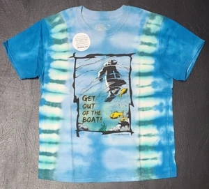 Childs Large Wise Dyes Tie Dyed Christian Tshirt Get Out Of The Boat - Picture 1 of 4