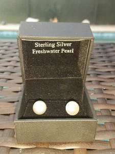 《☆☆☆☆☆》Sterling silver White Blues Pearl Silver Earrings - Picture 1 of 7