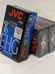 NEW JVC EHG Compact VHS 90 minute tapes - 3 pack SEALED- TC-30 EHG VHSC - Picture 1 of 3