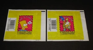 THE SIMPSONS © 1990 Topps Card Wax Pack Wrappers (Set of 2) - Picture 1 of 2