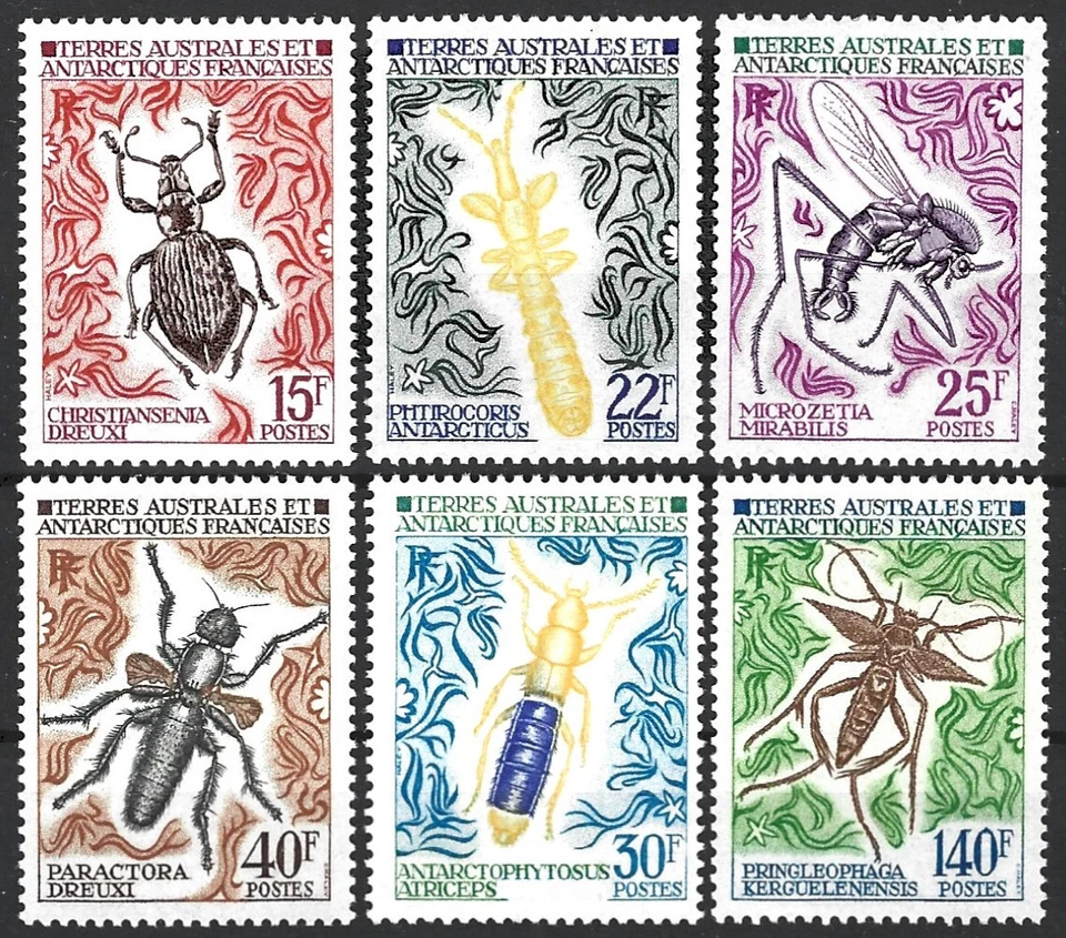 TAAF (FSAT) 1972. Insects. Set of 6 Sc# 46-51, MNH OG - Image 1 of 1