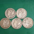 1878-1904 Morgan argent dollar culls avant 1921 mélange dates lot de 5 pièces