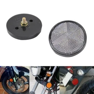 2X White Round Bolt On Safety Reflective Reflectors For Motorcycle ATV Dirt Bike - Picture 1 of 4