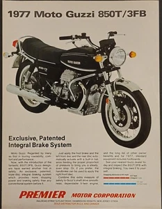 1977 Moto Guzzi 850T / 3FB Motorcycle Print Ad - Picture 1 of 1