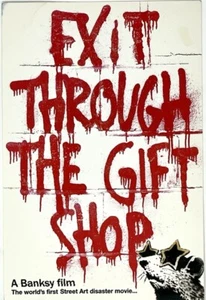 BANKSY AUTHENTIC ART POSTCARD PRINT - EXIT THROUGH THE GIFT SHOP NYC PREMIERE - Picture 1 of 7