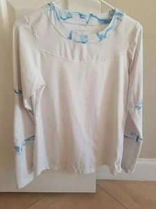 Sofibella Top Performance Women's Long Sleeve Nylon Elastine White Size M - Picture 1 of 2