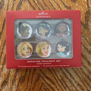 Hallmark 2022 KEEPSAKE MINIATURE ORNAMENT SET DISNEY PRINCESS 6 Tree Ornaments - Picture 1 of 3