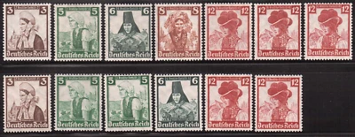 ✠Germany Deutsches Reich 1935 Traditional Costumes 588/593, 590/591 MNH** Var. - Image 1 of 2