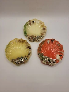 Platos de baratija Seashell Lucite conchas naturales colores primavera verano - Imagen 1 de 7