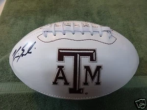 KEVIN SUMLIN TEXAS A&M AGGIES LOGOTIPO FIRMADO FÚTBOL CON CERTIFICADO DE AUTENTICIDAD  - Imagen 1 de 4