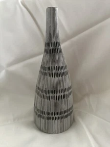 Crate And Barrel Ceramic Bud Vase Home Decor 9.5” Gray/black - Picture 1 of 6