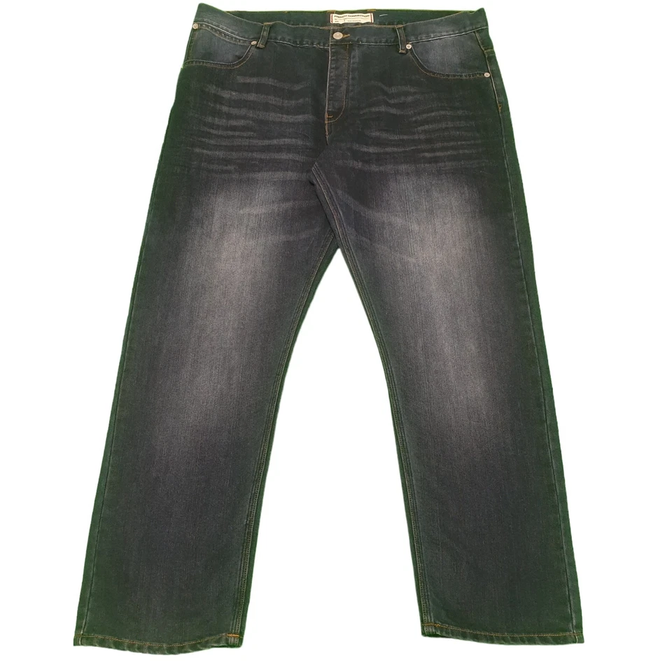 Pantalones de mezclilla French Connection azul oscuro pierna recta botón Reino Unido 5xL W44 L32 para hombre Foto 1 de 4