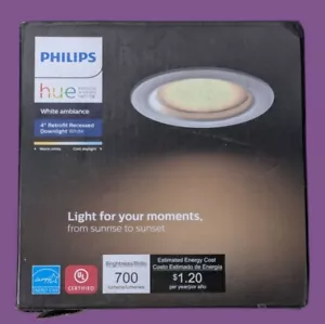 Philips Hue White Ambiance 4" LED Dimmable Smart Wireless Recessed Kit - Picture 1 of 6