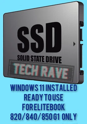 HP ELITEBOOK 820 840 850 G1 WINDOWS 11 PRO REPLACEMENT SSD DRIVE - READY TO USE - Image 1 of 2