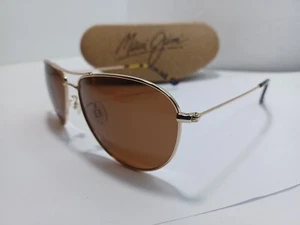 Rare MAUI JIM SEAHORSE MJ772-16 60/15/143 GOLD TITANIUM SUNGLASSES  - Picture 1 of 18