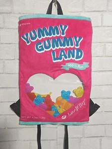 NWT Luv Betsey Johnson Yummy Gummy Land Backpack Bag Pink Punk Fun Plush Clear - Picture 1 of 12