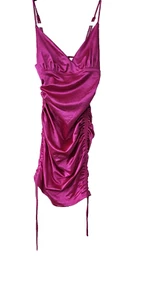 Crystal Doll Hot Pink , Bodycon draw string sides, spaghetti strap  Size L  NWT - Picture 1 of 5