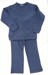 Boys Lands' End Navy Blue Top & Bottom 2PC.  Fleece Set Sizes Small - X Large - Picture 1 of 6