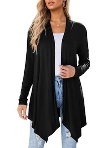 Women's Casual Front Open Cardigan Long Sleeve Lightweight Cardigan Sweaters - Picture 1 of 14