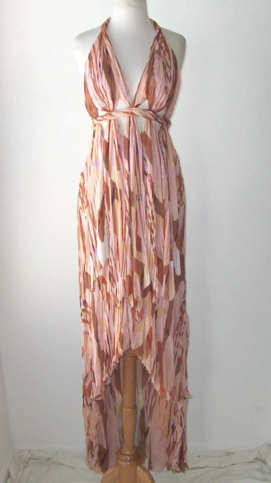 Maxi Vestido EMILIO PUCCI Seda Chifón Estampado Recortado 40 4 Foto 1 de 4