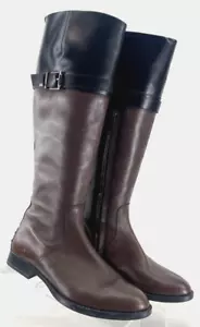 Tods Brown Leather Knee High Tall Buckle Zip Pull-On Boots Girls EU 34.5 US 3 - Picture 1 of 9