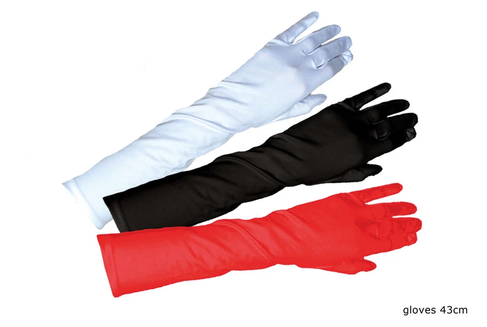 Satin-Handschuhe lang glänzend Luxus rot Charleston Damen-Kostüm Karneval KK - Bild 1 von 1
