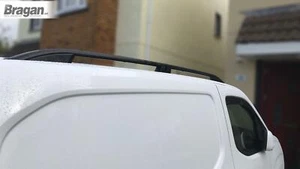 Black Aluminium Roof Rails To Fit Peugeot Partner Rifter SWB 2019+ Van Top Rack - Picture 1 of 9