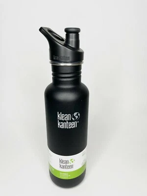 Botella de agua Klean Kanteen Classic Shale negra con tapa deportiva 27 oz NUEVA, negra  Foto 1 de 4