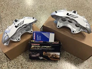 2009-12 Cadillac CTS-V Brembo Silver 6 Piston Front Calipers pads + pin kit ZL1 - Picture 1 of 7