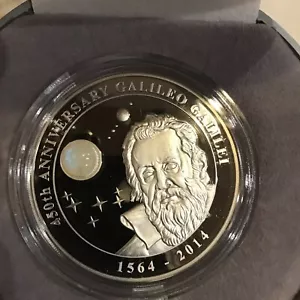 2014 Cook Islands Silber 10 $ - Galileo Galilei Anniversary - 2oz. Silver,999 Made - Bild 1 von 8