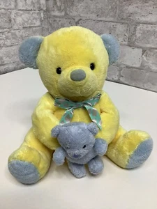 Carters Yellow Blue Baby Bear Plush 8" Mini Bear Musical Lullaby Stuffed Animal - Picture 1 of 6