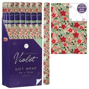 2 x3m CHRISTMAS BLOOMS 3M GIFT WRAP 6M CHRISTMAS WRAPPING PAPER ROLLS XBV-114-GW - Picture 1 of 1