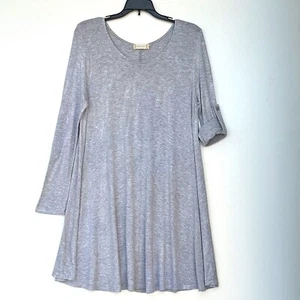 Vestido ALTAR'D STATE Mediano Pestaña Enrollable Manga Larga Rayón Elastizado Cuello Redondo Gris - Imagen 1 de 6