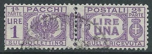 1927-32 REGNO USATO PACCHI POSTALI 1 LIRA - S30-2 - Picture 1 of 1