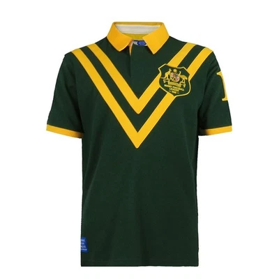 Australian Rugby League Shirt Polo Retro Kangaroo Style - Image 1 of 4