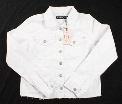 Chaqueta de camionero Nanette para mujer M pantalones de mezclilla blancos con botones delanteros $78 Foto 1 de 4