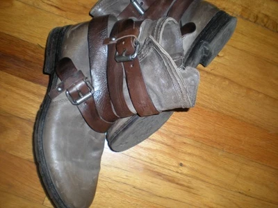 Bota de moto A.S. 98 cuero envejecido, correas y hebillas talla EU 40 9-1/2 en marrón Foto 1 de 4