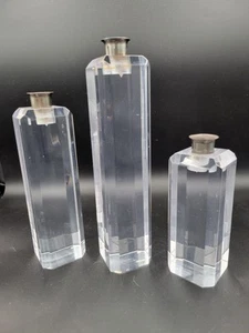 Ritts Astrolite Lucite Candlestick Candle Holders Mid Century Modern Set of 3 - Picture 1 of 6