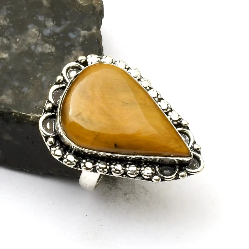 Tiger Eye Gemstone Handmade Ring Jewelry For Christmas US Size-7.75 AR 36620 - image 1 of 1