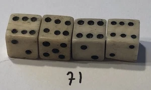 4 Vintage 5/16+" Knochen (Rinder) Würfel (2 Paar) - Bild 1 von 4