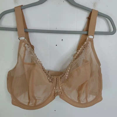 Elomi Bra Womens 36I Matilda Underwire Nude Sheer Cups Plunge Side Support - Image 1 of 4