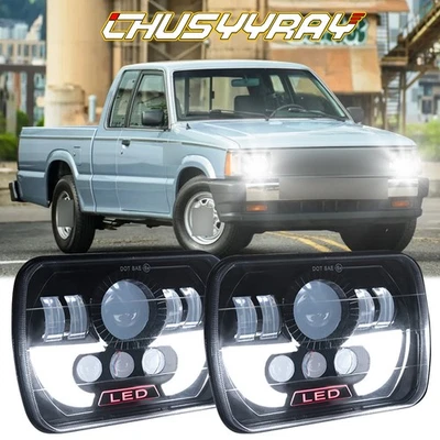 Se adapta a Mazda B2200 B2000 B2600 GLC 5x7" 7X6" Faro LED cuadrado Hi-Lo DRL Foto 1 de 4